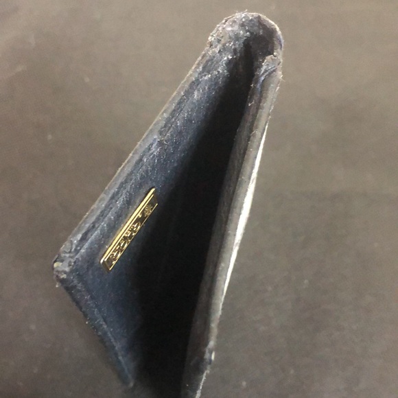 M GUCCI GG Web Navy Blue Grey Coated Canvas Leather Long Bifold Wallet Vintage - Picture 11 of 15